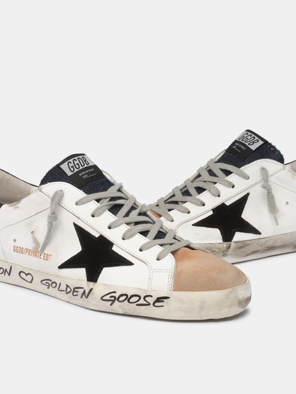 White and beige Sup-S sneakers with handwritten wording - Bild 4