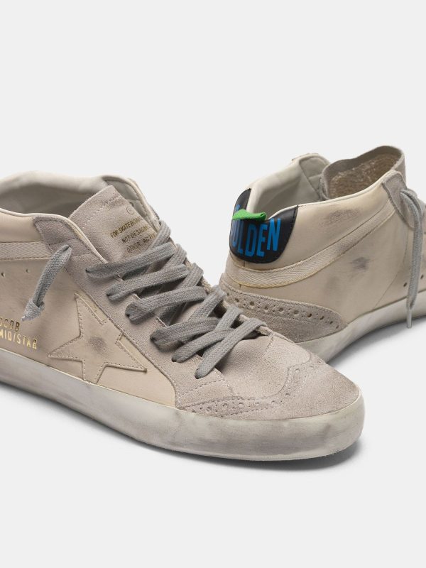 Mid Star sneakers in smooth leather and suede - Image 4