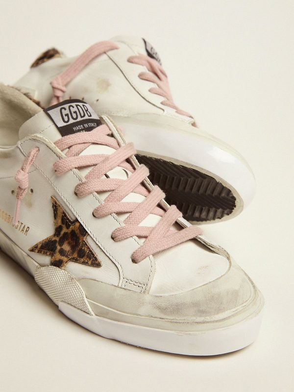 Sup-S sneakers in white leather with details and multi-foxing in leopard-print pony skin - Image 4