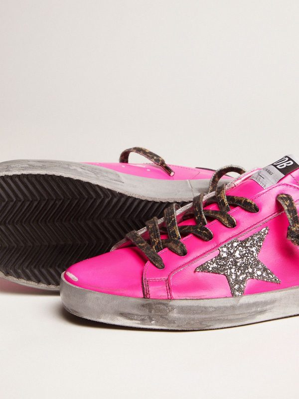 Fuchsia Sup-S sneakers with glitter star - Image 3