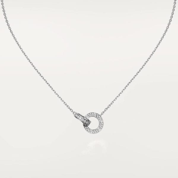 car Love Necklace Interlocking Circles Necklace With Diamond Paved - Billede 6