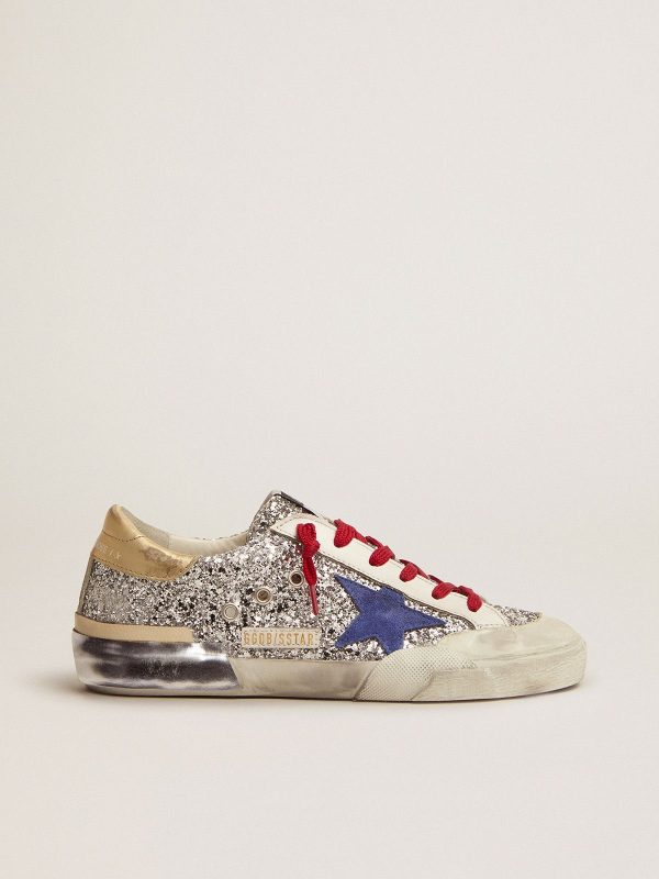 Sup-S sneakers in silver glitter and multi-foxing