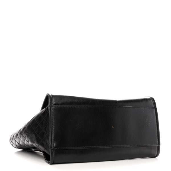 cc Calfskin Charms Medium Deauville Tote Black - Image 4