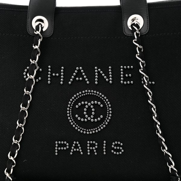 cc Canvas Pearl Medium Deauville Tote Black - Afbeelding 2