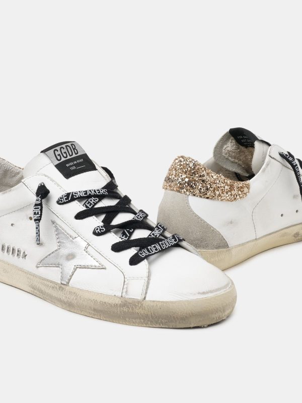 White leather Sup-S sneakers with glittery heel tab - Bild 4