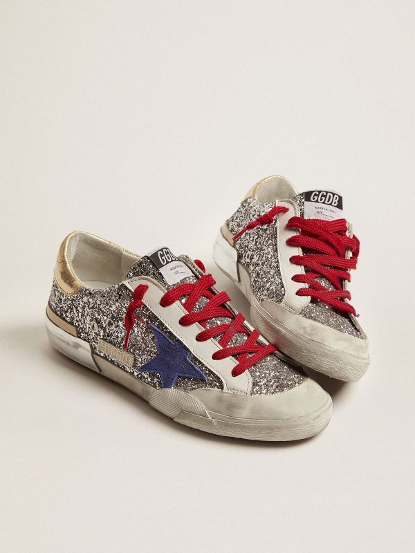 Sup-S sneakers in silver glitter and multi-foxing - Image 2