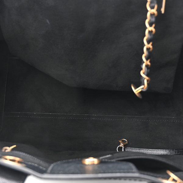 cc Caviar Medium Studded Deauville Tote Black - Image 7