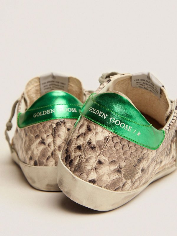 Sup-S LTD sneakers with snake-print leather upper and green laminated leather heel tab - Image 5