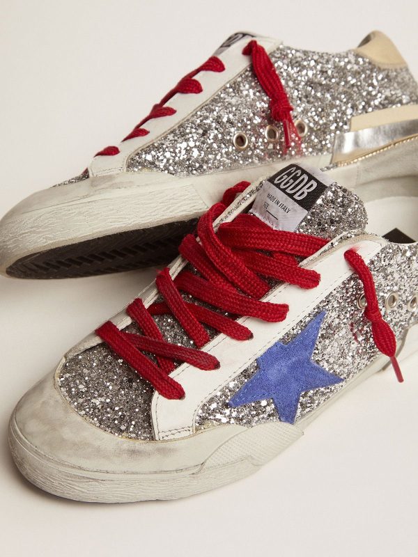 Sup-S sneakers in silver glitter and multi-foxing - Image 4