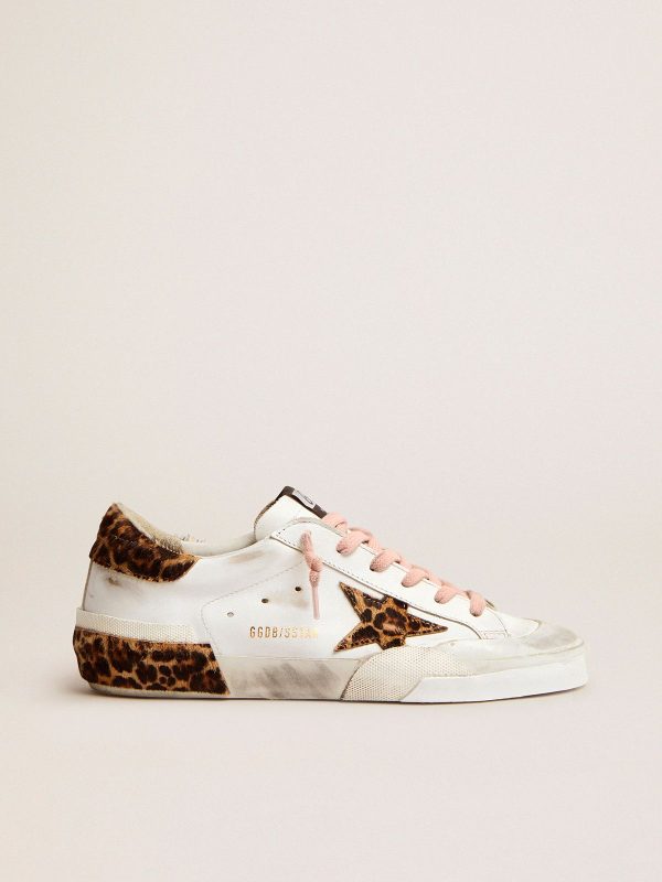 Sup-S sneakers in white leather with details and multi-foxing in leopard-print pony skin