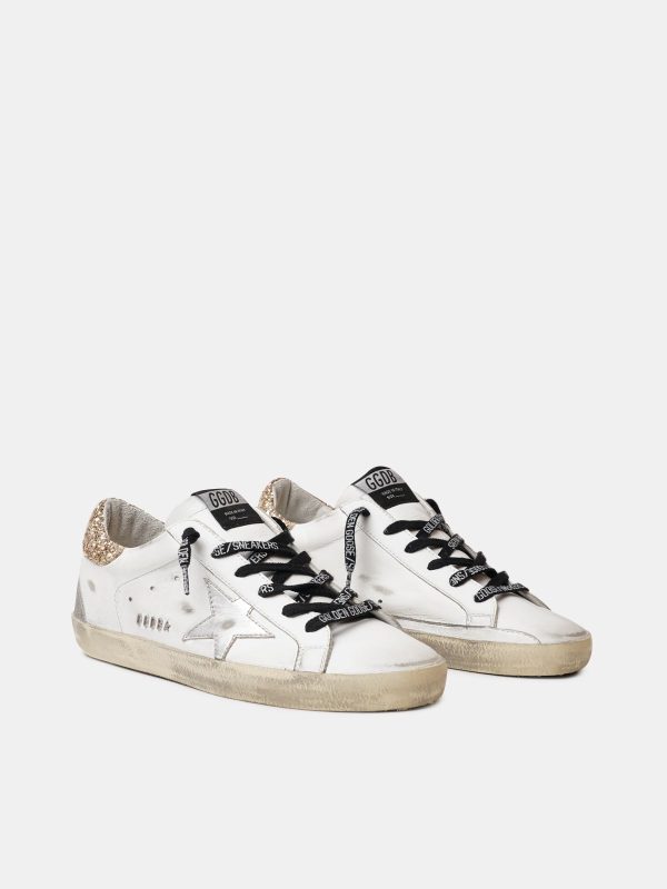 White leather Sup-S sneakers with glittery heel tab - Image 3