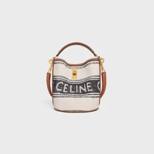 TEEN BUCKET 16 IN STRIPED TEXTILE WITH CE JACQUARD WHITE / BLACK