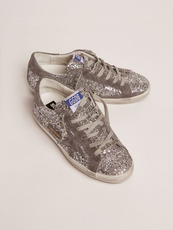 Sup-S sneakers in silver glitter and dark gray suede — изображение 2