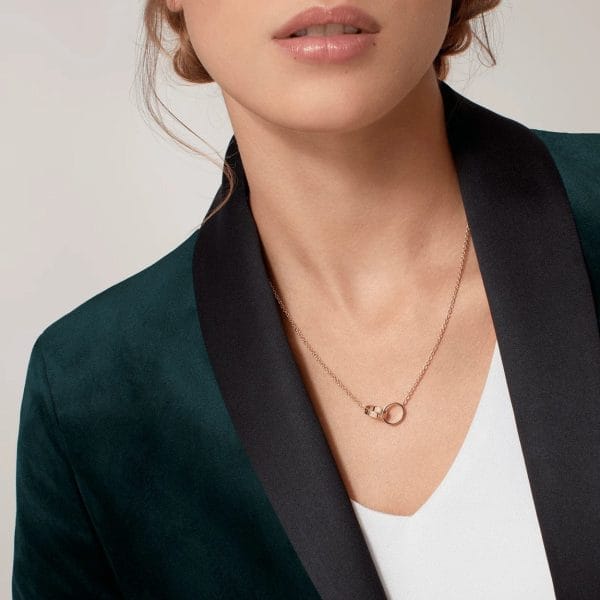 car Love Necklace Interlocking 2 Circles Necklace - Afbeelding 4