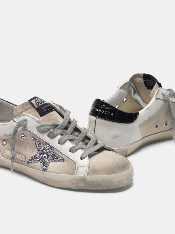 Canvas Sup-S sneakers in leather with glittery star - Image 4