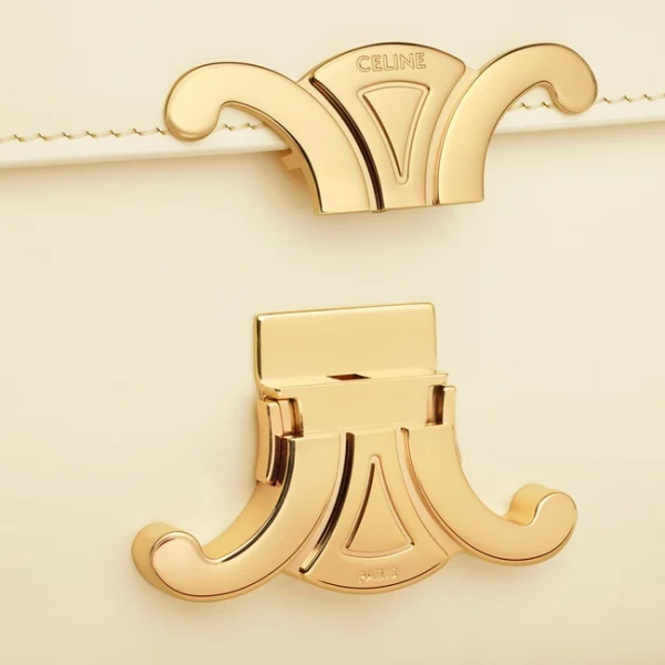 TEEN TRIOMPHE BAG IN SHINY CALFSKIN SOFT YELLOW - Image 4