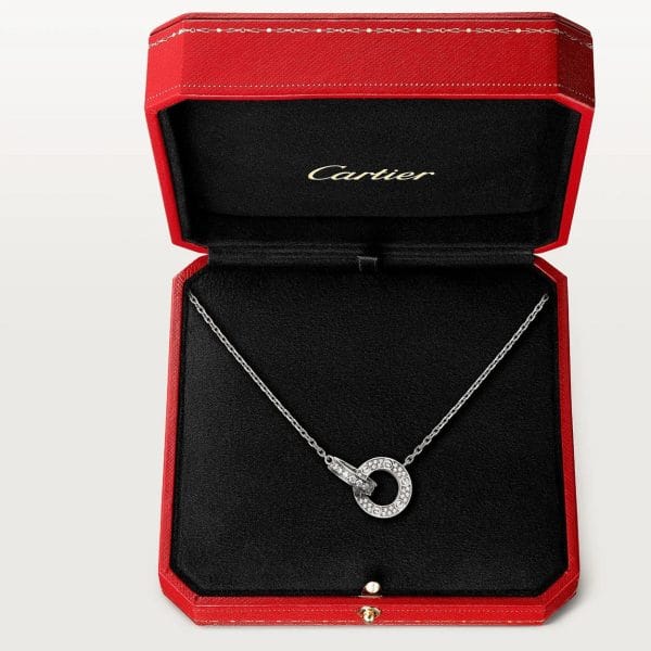 car Love Necklace Interlocking Circles Necklace With Diamond Paved - Billede 8