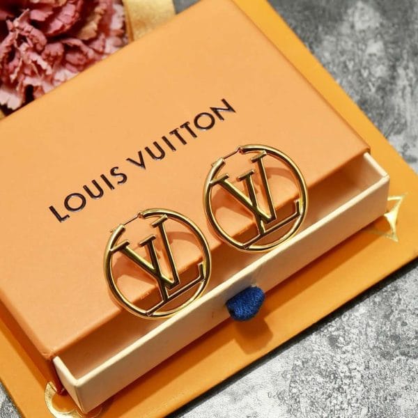 e Hoop Earrings Gold Metal | L Earrings | - Image 5