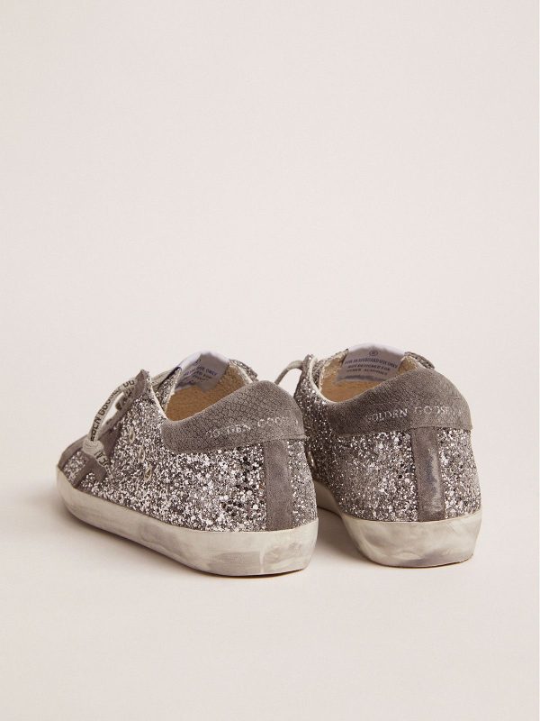 Sup-S sneakers in silver glitter and dark gray suede — изображение 5