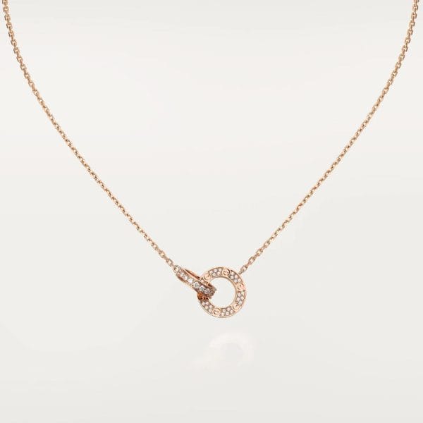 car Love Necklace Interlocking Circles Necklace With Diamond Paved - Billede 2