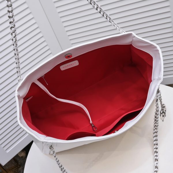 CC Soft Calfskin Shopping Bag Top Handle red/white - Bild 7