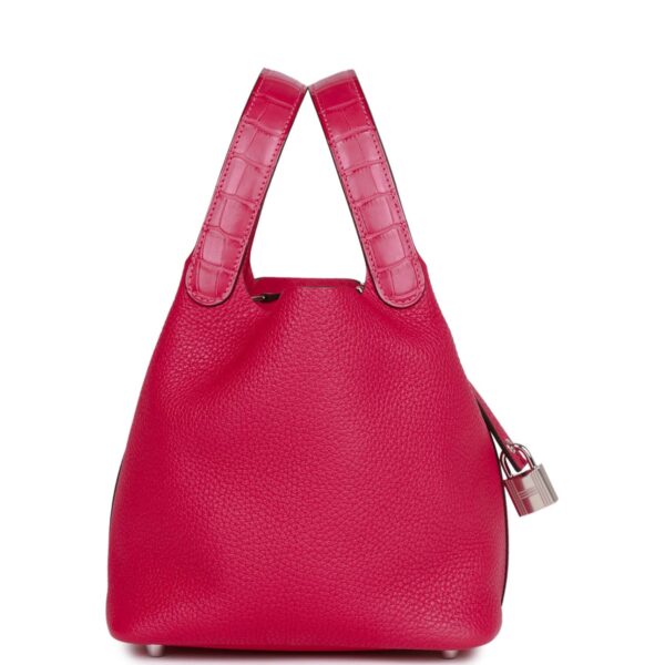 H Picotin Lock 18 Framboise Clemence and Matte Alligator Touch Palladium Hardware - Image 2