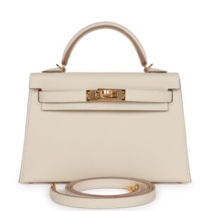 H Kelly Sellier 20 Craie Epsom Gold Hardware
