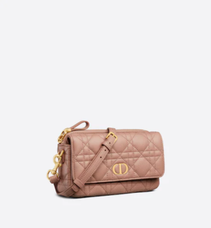 D CARO POUCH Blush Supple Cannage Calfskin