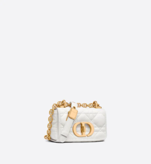 MICRO D CARO BAG Latte Supple Cannage Calfskin