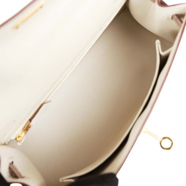 H Special Order (HSS) Kelly Sellier 25 Beton and Gris Asphalte Ostrich Gold Hardware - Afbeelding 7