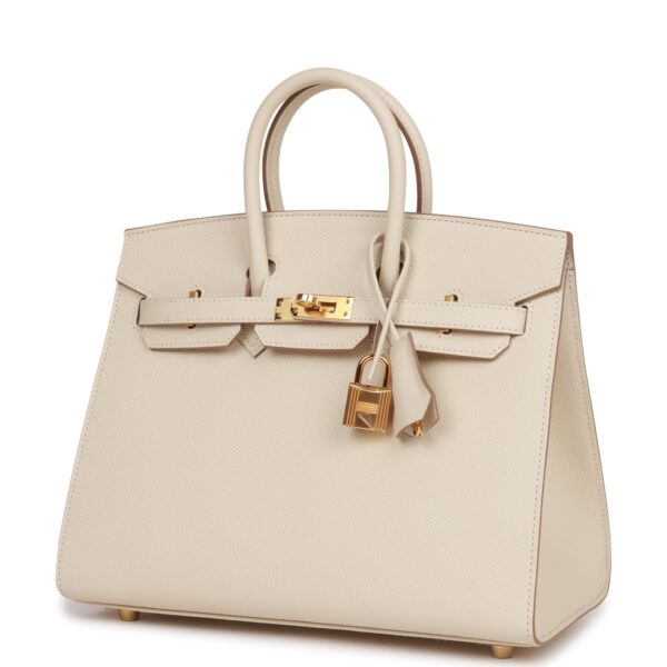 H Birkin Sellier 25 Craie Epsom Gold Hardware - Billede 4