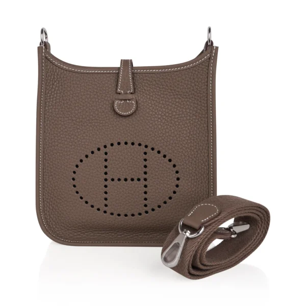 H Evelyne TPM Etoupe Clemence silver Hardware