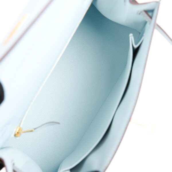 H Special Order (HSS) Kelly Sellier 25 Bleu Brume and Bleu Glacier Epsom Brushed Gold Hardware - Image 7