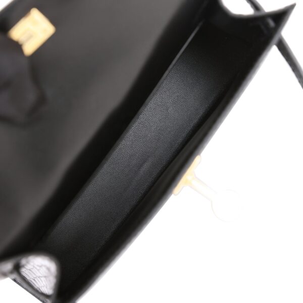 H Kelly Sellier 20 Black Shiny Alligator Gold Hardware - Immagine 7