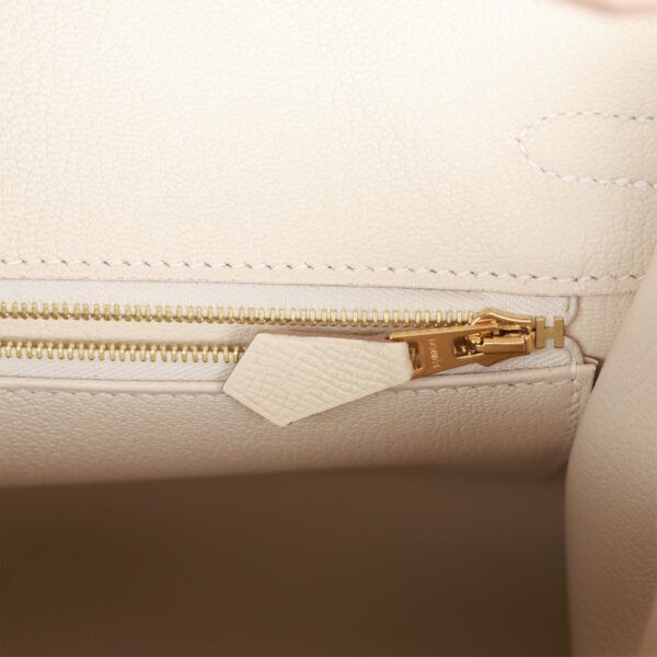 H Birkin Sellier 25 Craie Epsom Gold Hardware - Billede 8