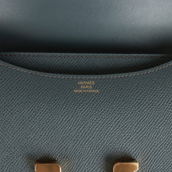 H Constance 18 Bleu Orage Epsom Gold Hardware - Immagine 7