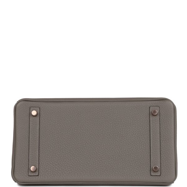 H Birkin 30 Gris Meyer Togo Rose Gold Hardware - Image 5