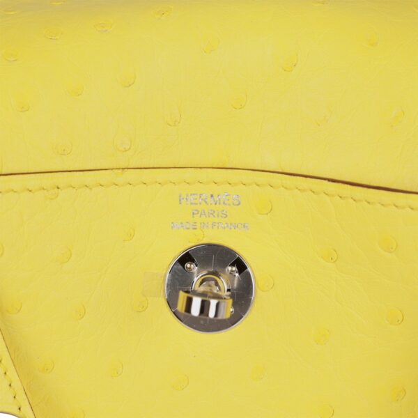 H Mini Lindy Jaune Citron Ostrich Palladium Hardware — изображение 7