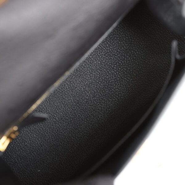 H Kelly Sellier 25 Black Ostrich Gold Hardware - Bild 7