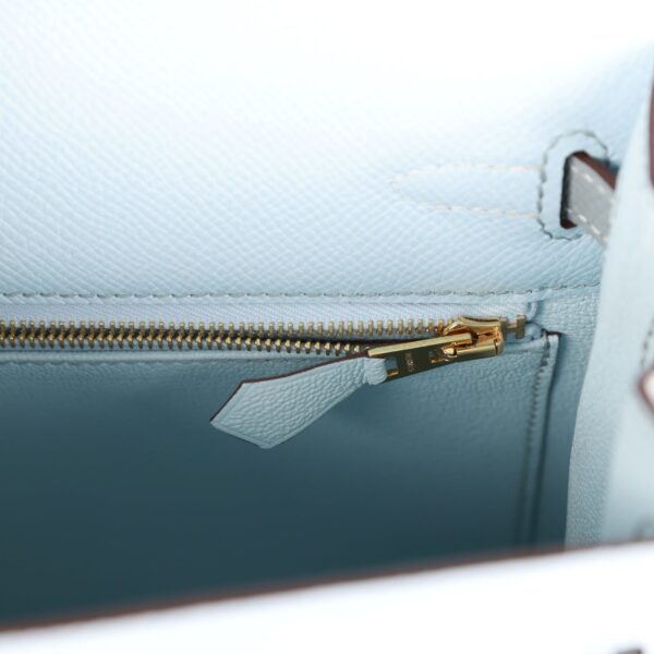 H Special Order (HSS) Kelly Sellier 25 Bleu Brume and Bleu Glacier Epsom Brushed Gold Hardware - Image 8