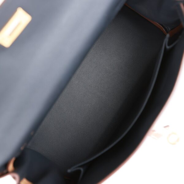 H Colormatic Kelly Retourne 25 Caban, Black and Chai Swift Gold Hardware - Image 7