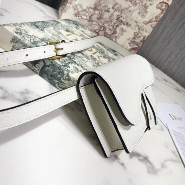 D White Calfskin Saddle Belt Bag - Afbeelding 3
