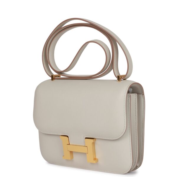 H Constance 18 Gris Perle Swift Gold Hardware - Image 4