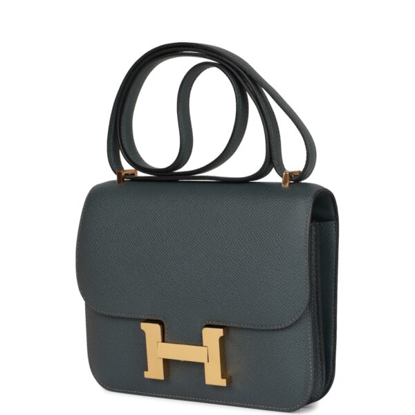 H Constance 18 Bleu Orage Epsom Gold Hardware - Immagine 4