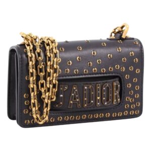 Christian D J'aD Chain Flap Bag Embellished Leather Mini