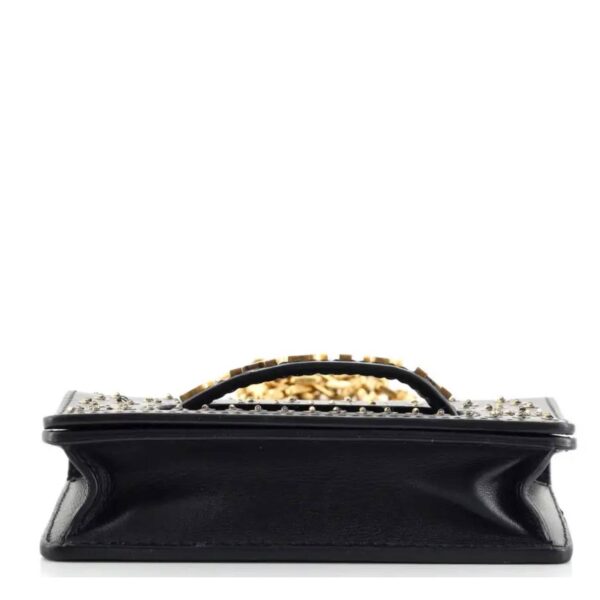 Christian D J'aD Chain Flap Bag Embellished Leather Mini - Image 4