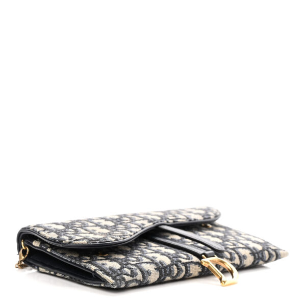 CHRISTIAN D Oblique Saddle Chain Long Wallet Blue - Billede 2