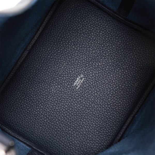 H Picotin Lock 18 Bleu Nuit Clemence and Matte Alligator Touch Palladium Hardware - Afbeelding 6