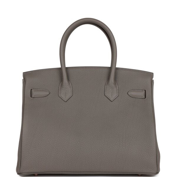 H Birkin 30 Gris Meyer Togo Rose Gold Hardware - Image 3