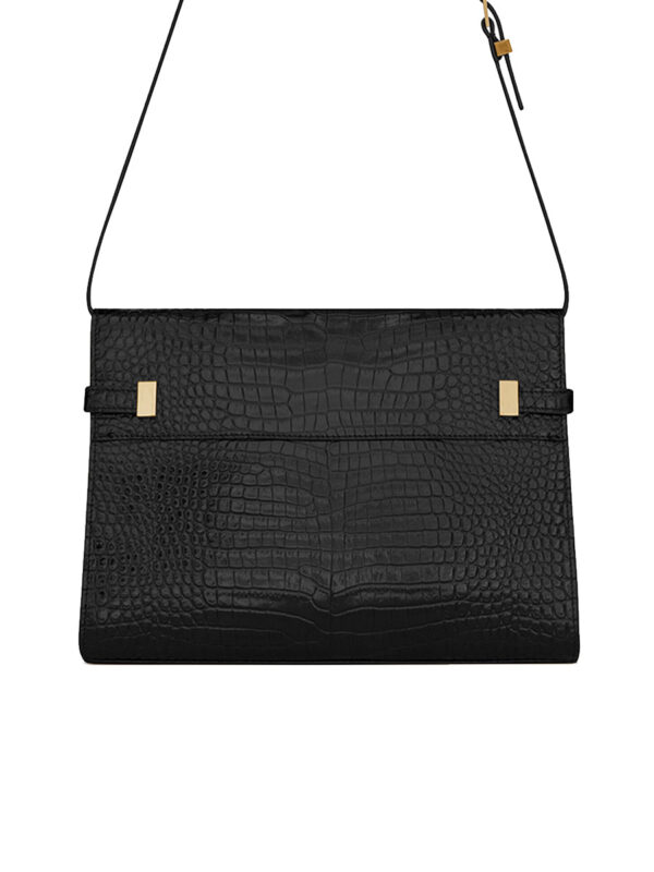 Y Manhattan Shoulder Bag in Crocodile Embossed Shiny Leather - Image 5